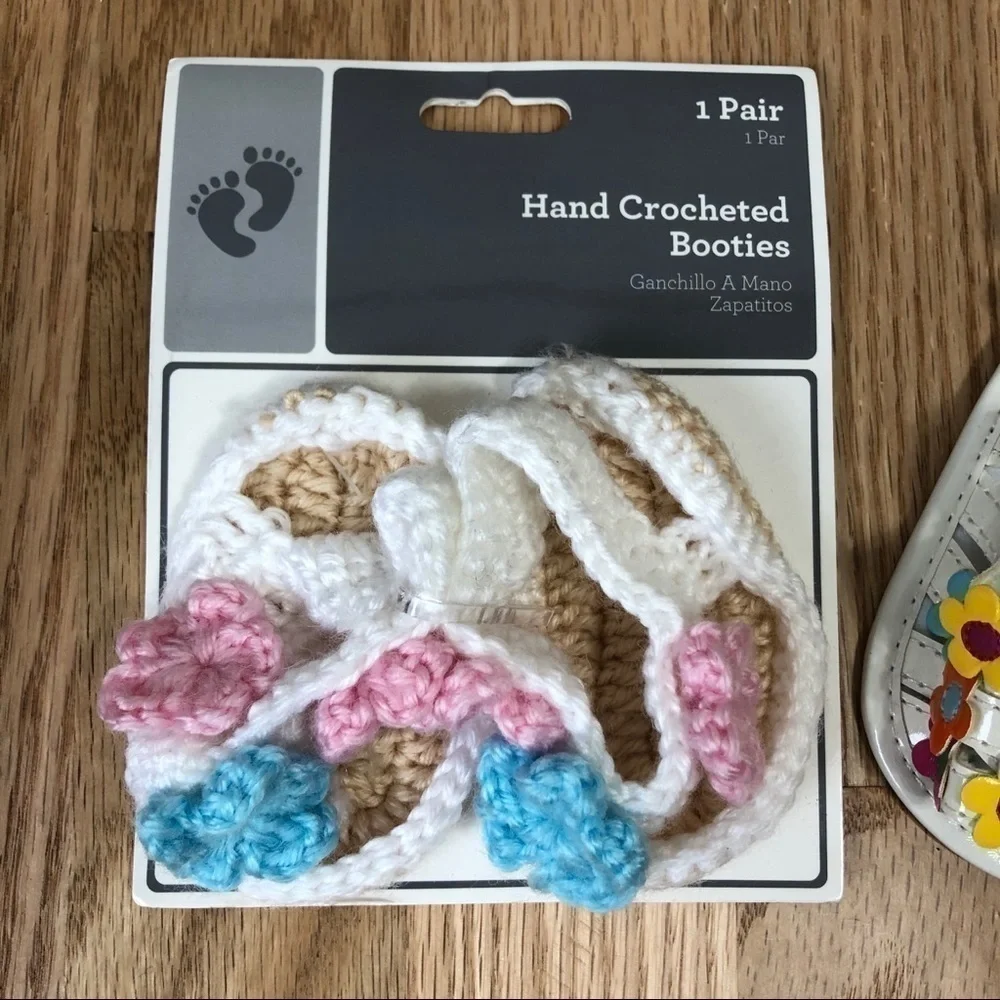 Baby Girl Sandal Bundle NWT Crochet Floral Sz 1 Infant Shoes Brand New